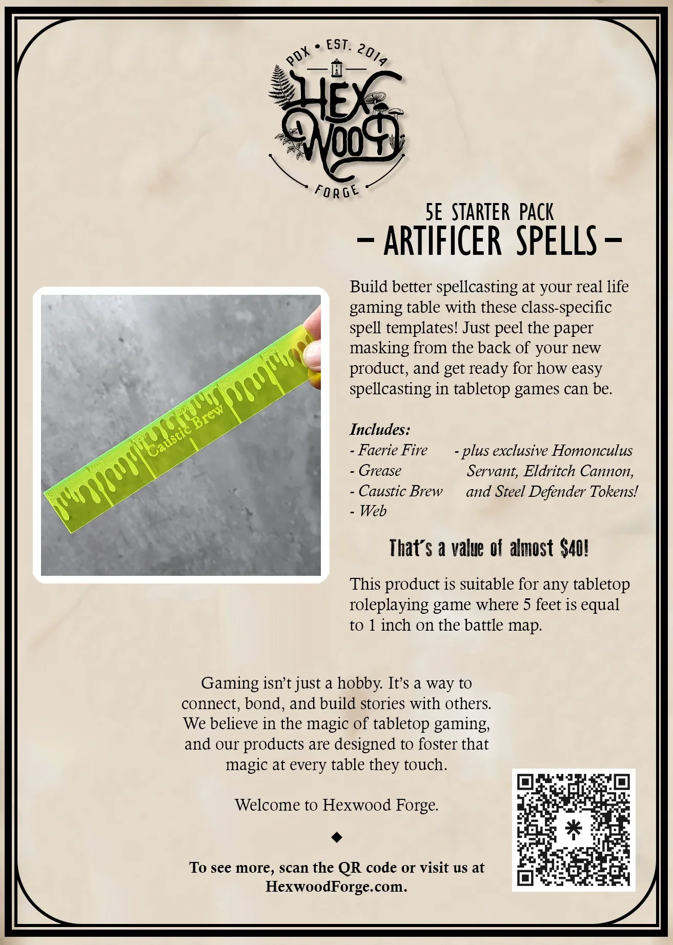 Artificer Spell Template Class Pack Product Photo by Hexwood Forge