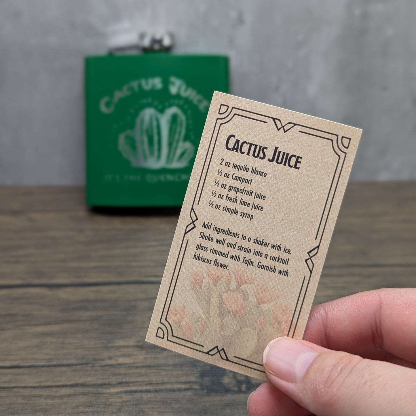 Cactus Juice leatherette 6oz flask by Hexwood Forge