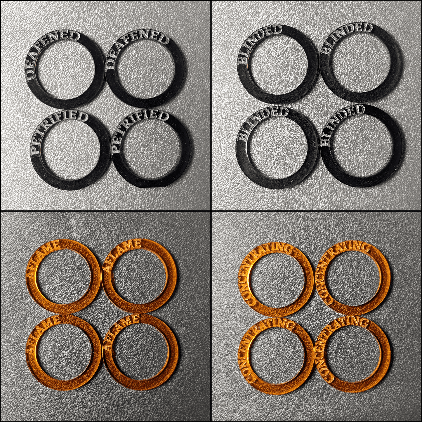 Condition Rings / Effect Markers (72 piece set) | Tabletop RPG Accessories - Hexwood Forge