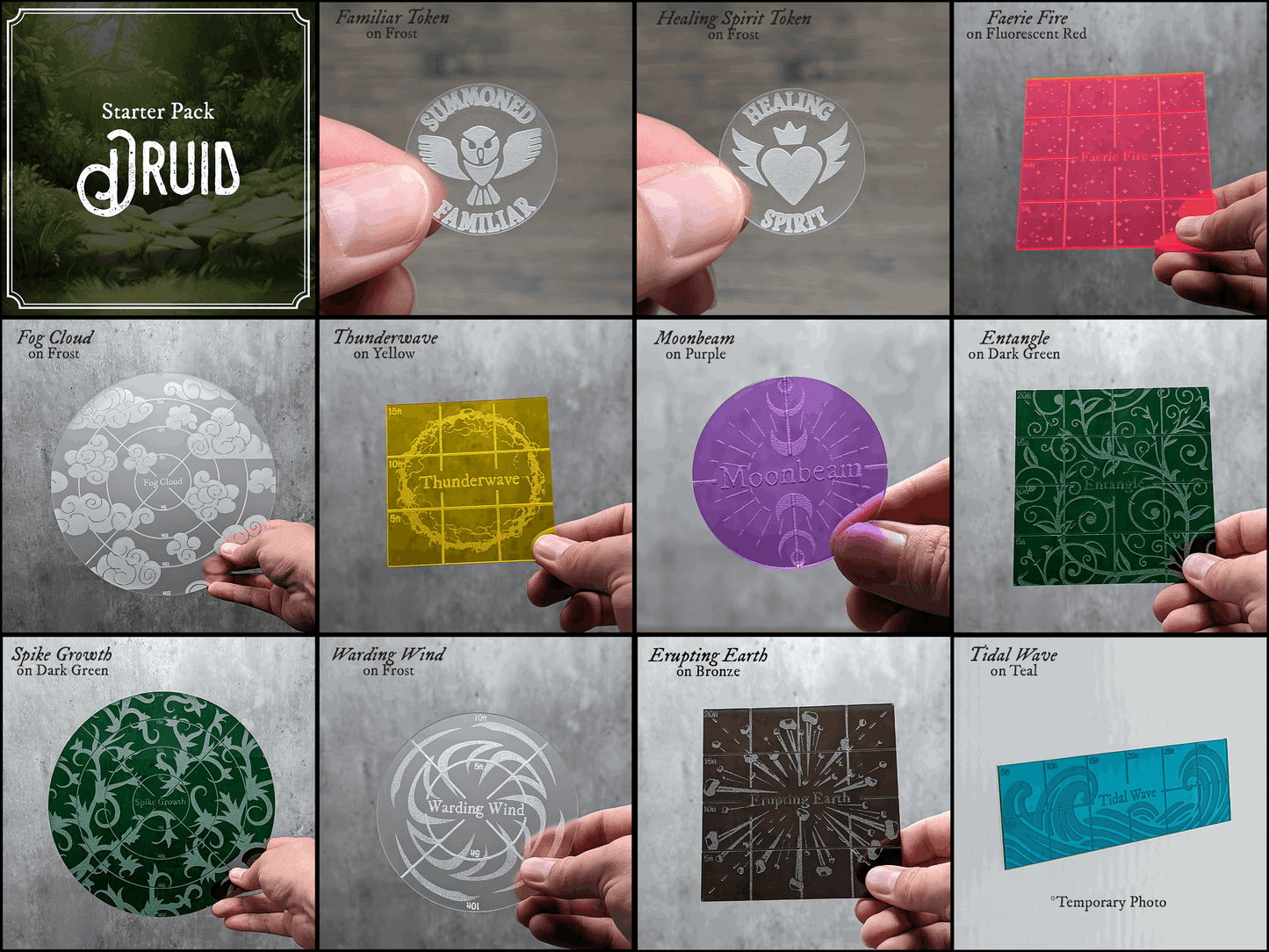 Druid Spell Template Starter Pack | Dungeons & Dragons Accessories - Hexwood Forge