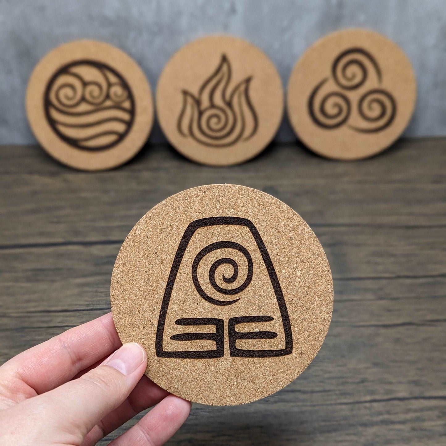 Avatar Nations Cork Coasters (set of 4) | Nerdy Coasters - Hexwood Forge