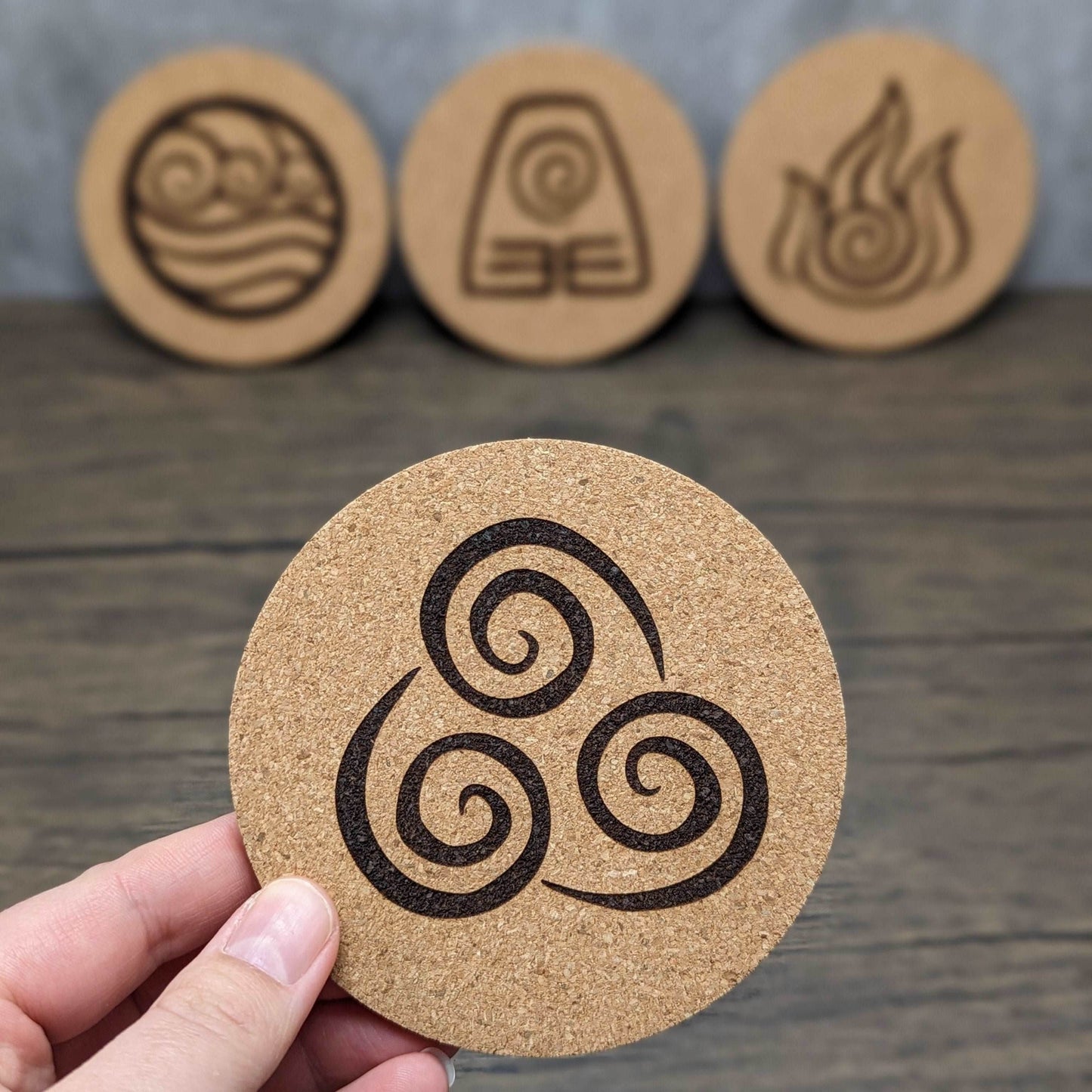 Avatar Nations Cork Coasters (set of 4) | Nerdy Coasters - Hexwood Forge