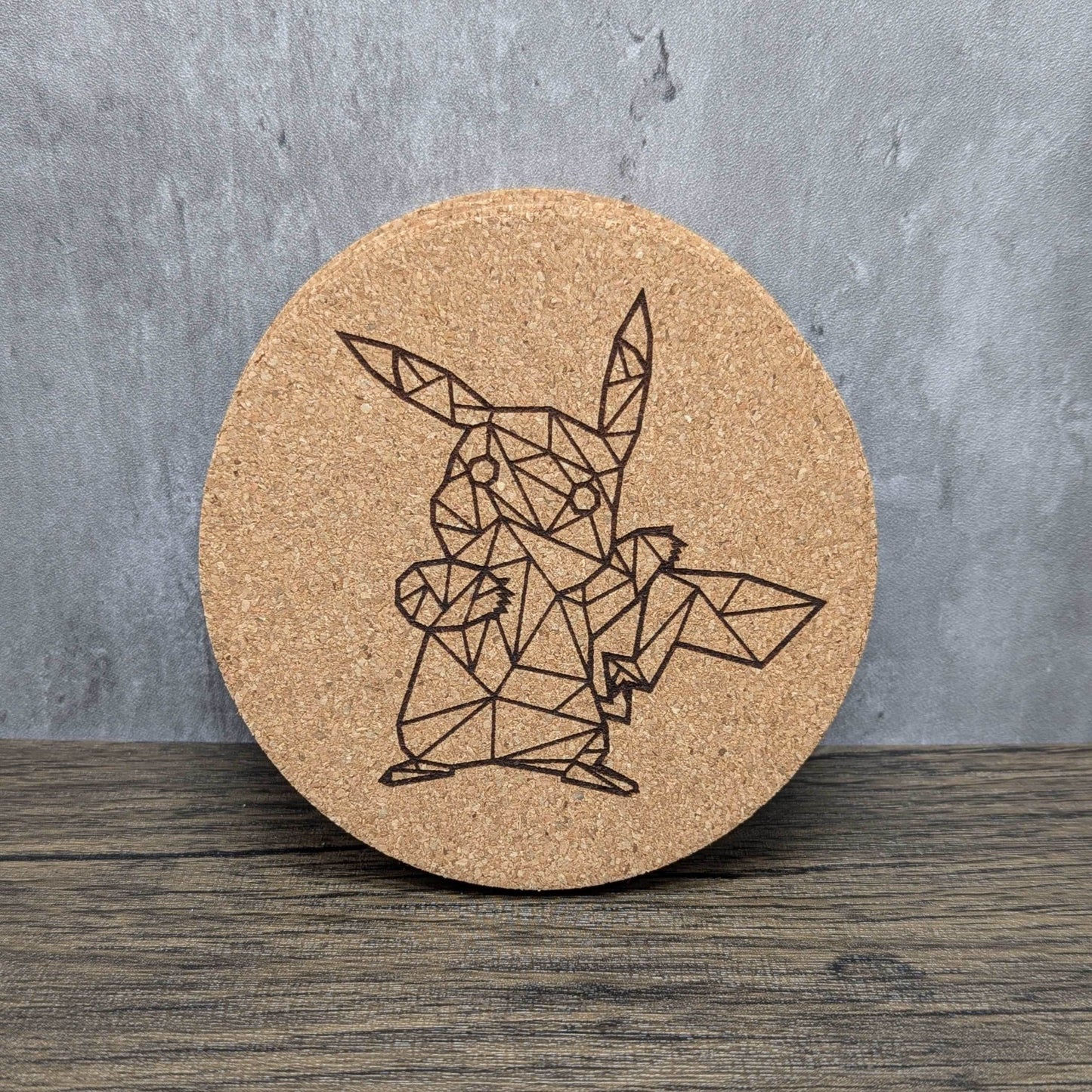 Geometric Pokémon Cork Coasters (set of 4) | Nerdy Coasters - Hexwood Forge