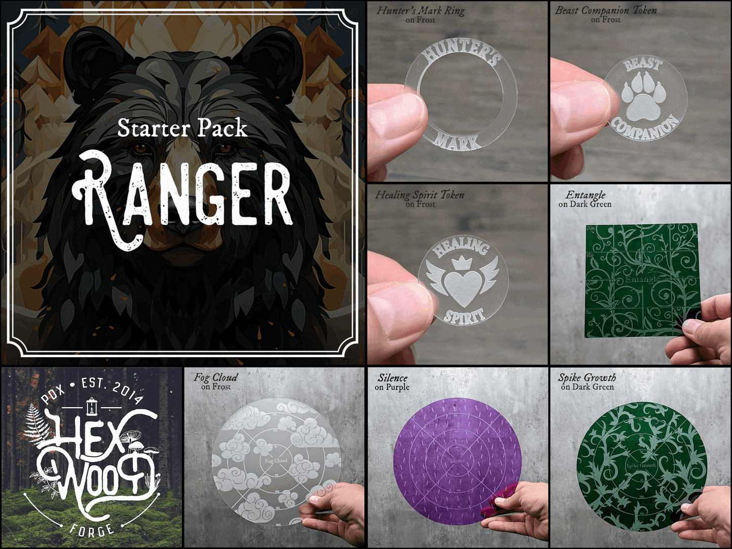 Ranger Spell Template Starter Pack | Dungeons & Dragons Accessories - Hexwood Forge