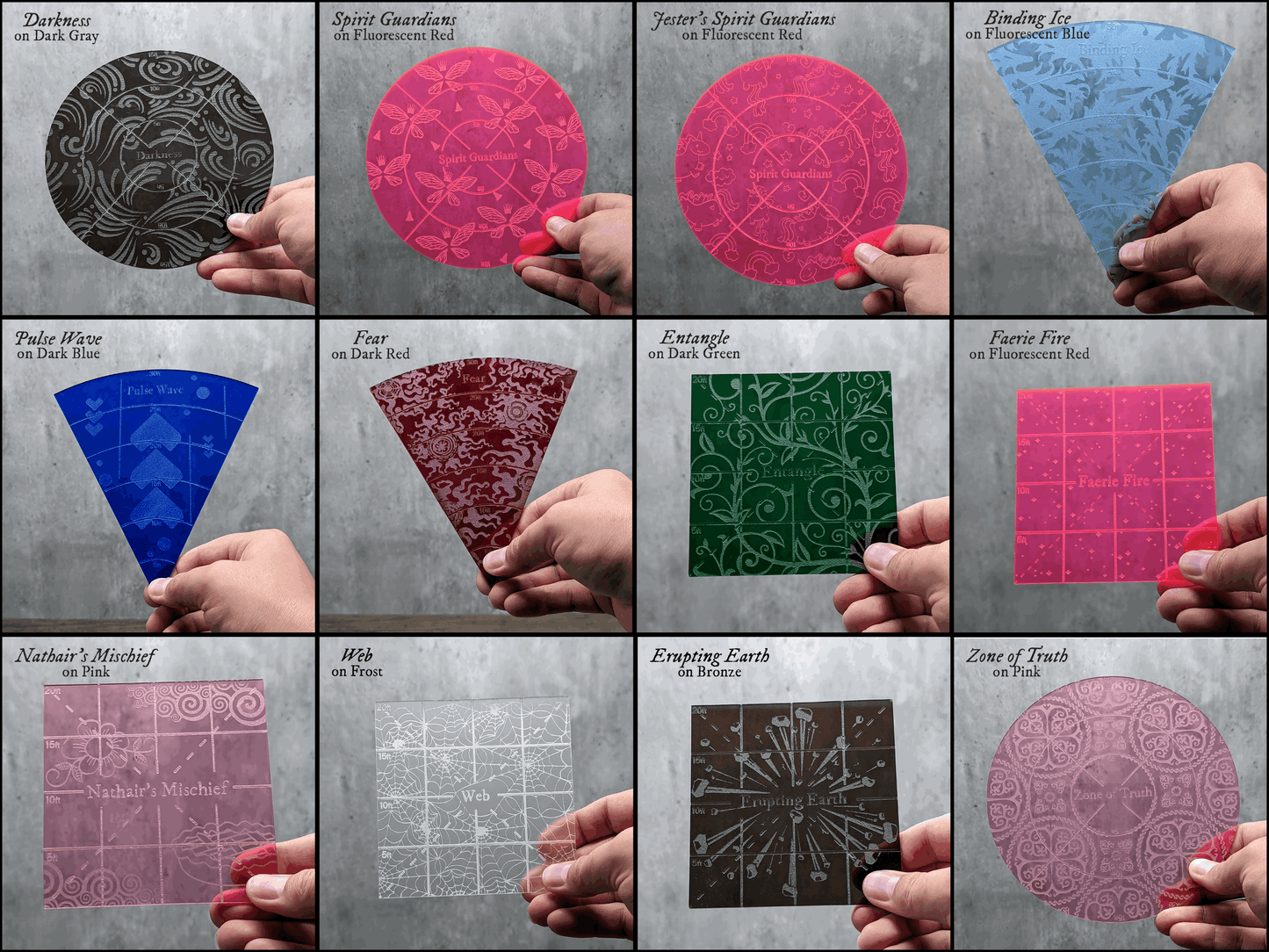 Area of Effect Spell Templates - DM MASTER PACK! - Hexwood Forge