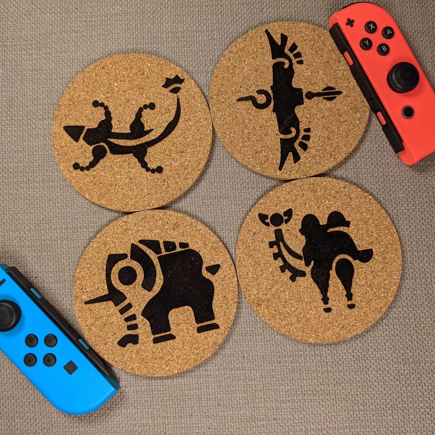 Zelda Divine Beast Cork Coasters (set of 4) | Nerdy Coasters - Hexwood Forge
