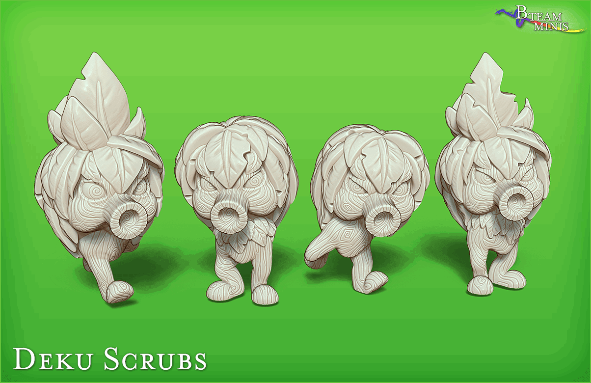 Deku Scrubs (sets of 2 and 4) - Legend of Zelda: Ocarina of Time | Zelda Tabletop Miniature - Hexwood Forge