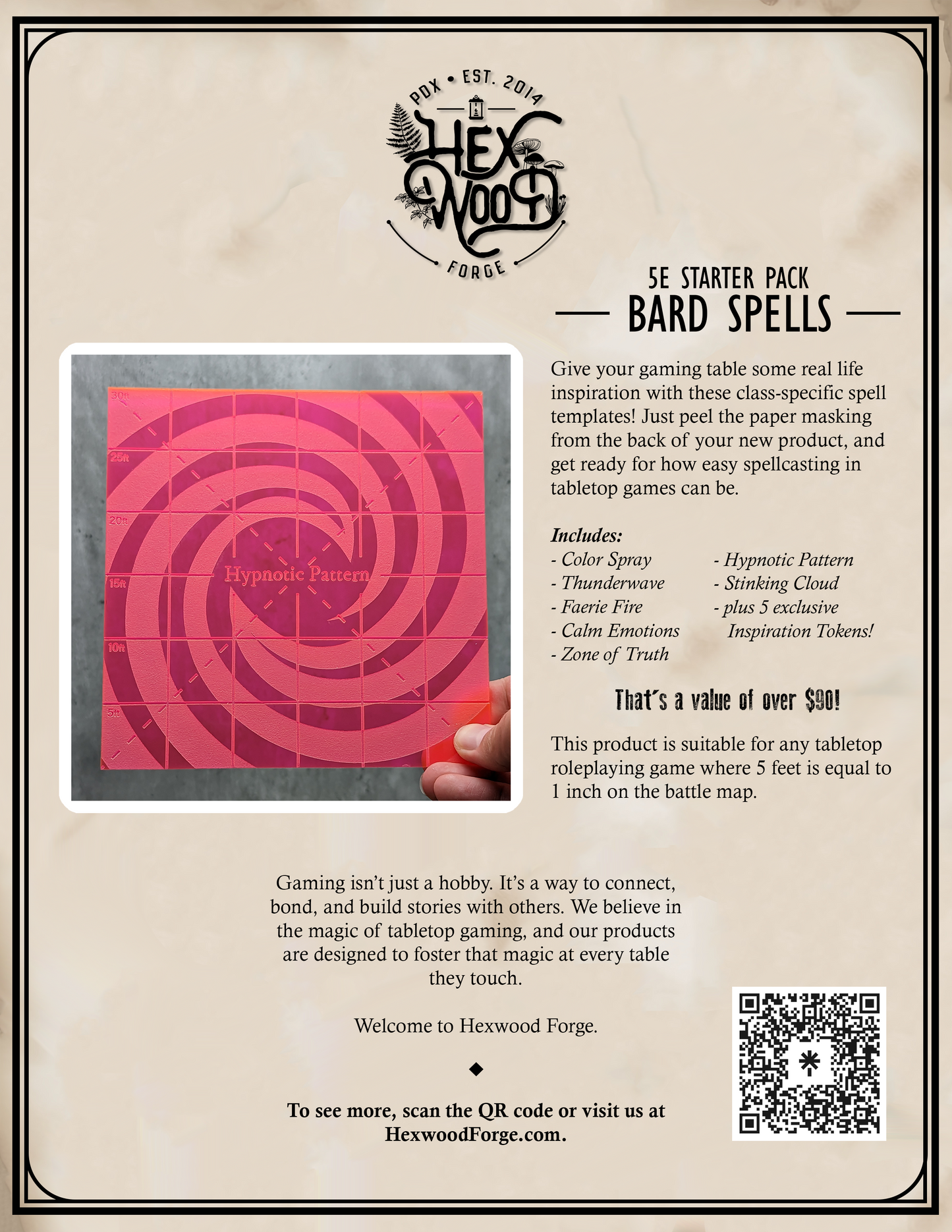 Bard Spell Template Class Pack Product Photo by Hexwood Forge