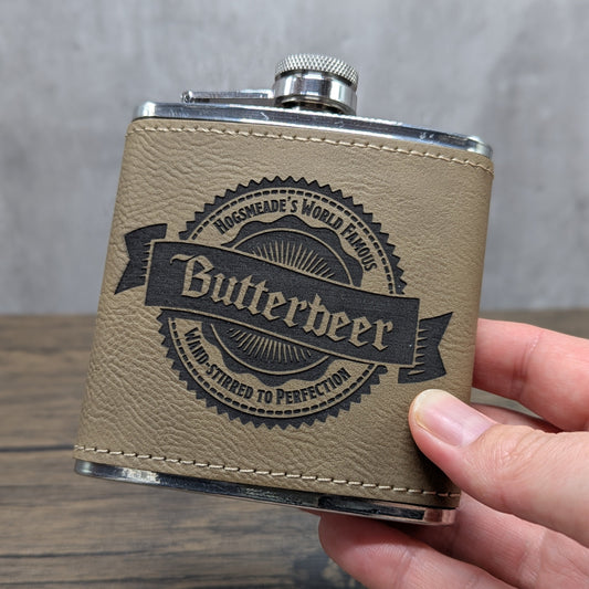 Butterbeer 6oz hip flask by Hexwood Forge
