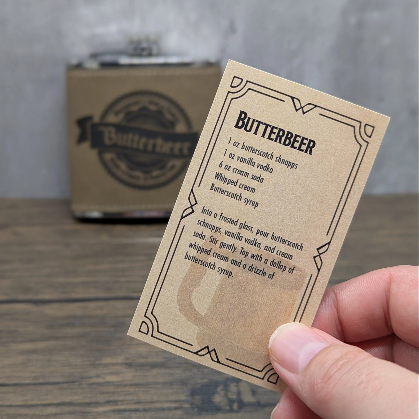 Butterbeer 6oz hip flask by Hexwood Forge