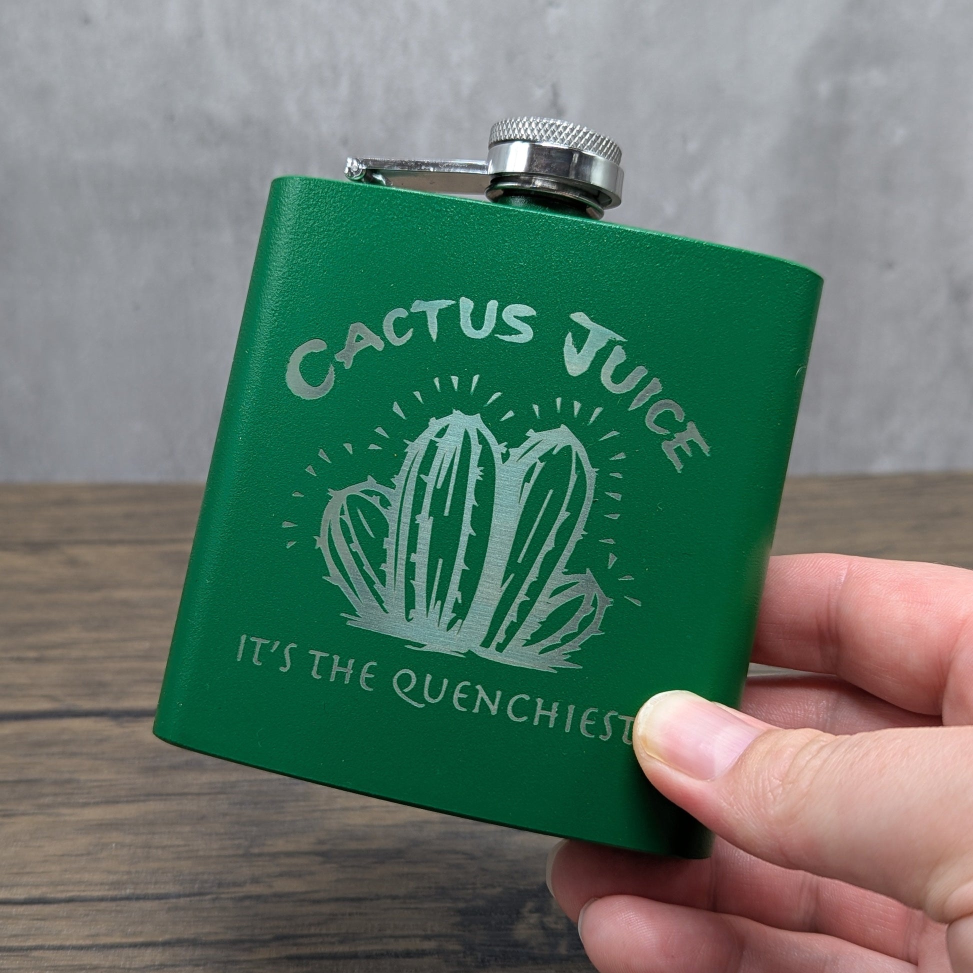 Cactus Juice leatherette 6oz flask by Hexwood Forge