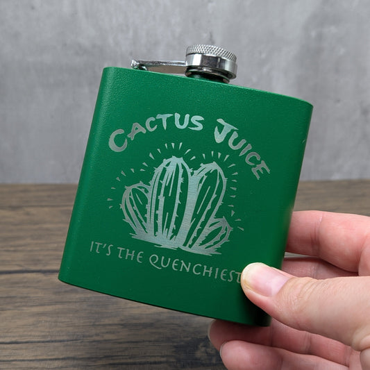 Cactus Juice leatherette 6oz flask by Hexwood Forge