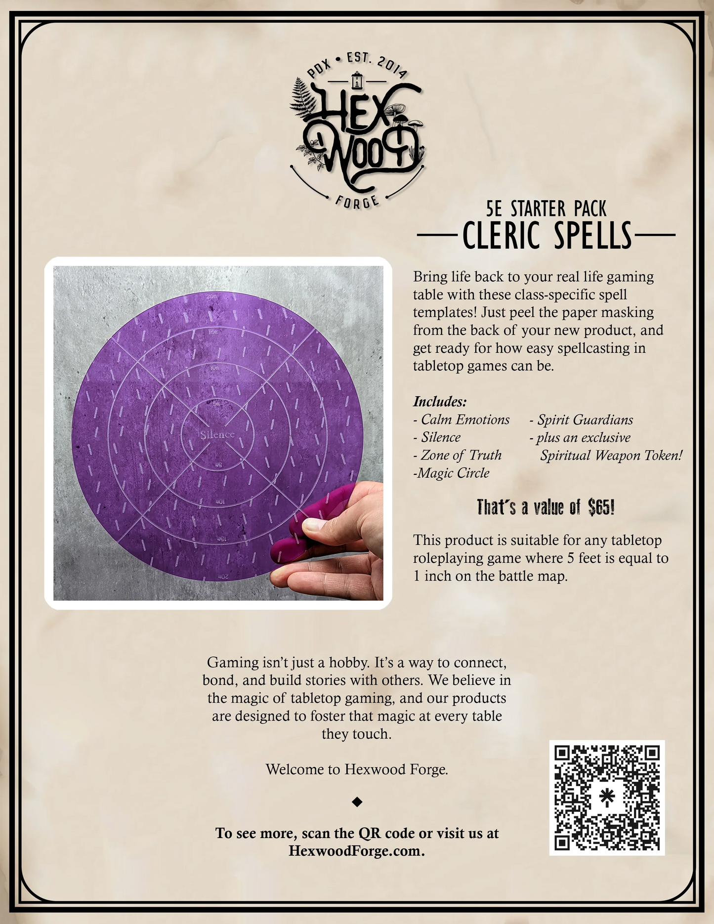 Cleric Spell Template Class Pack Product Photo by Hexwood Forge