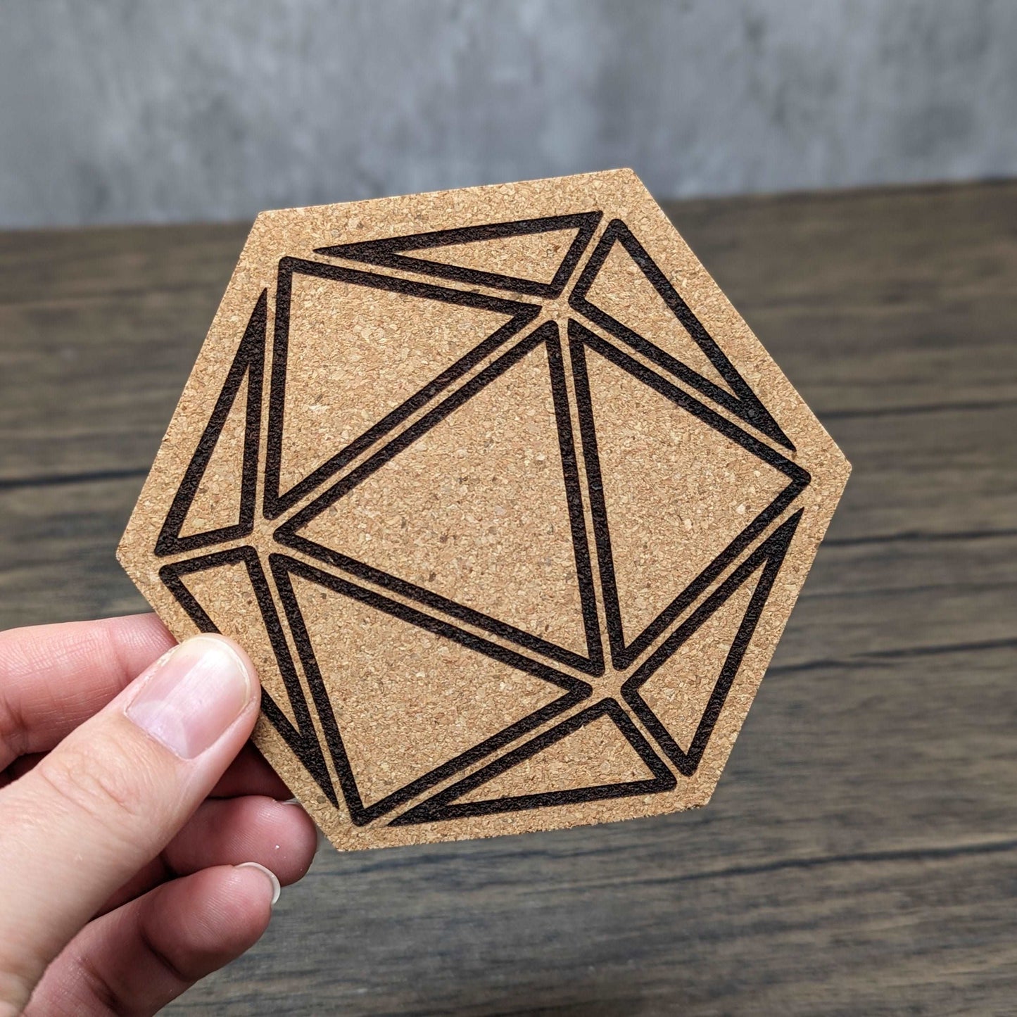 D20 Cork Coasters (set of 4) by Hexwood Forge