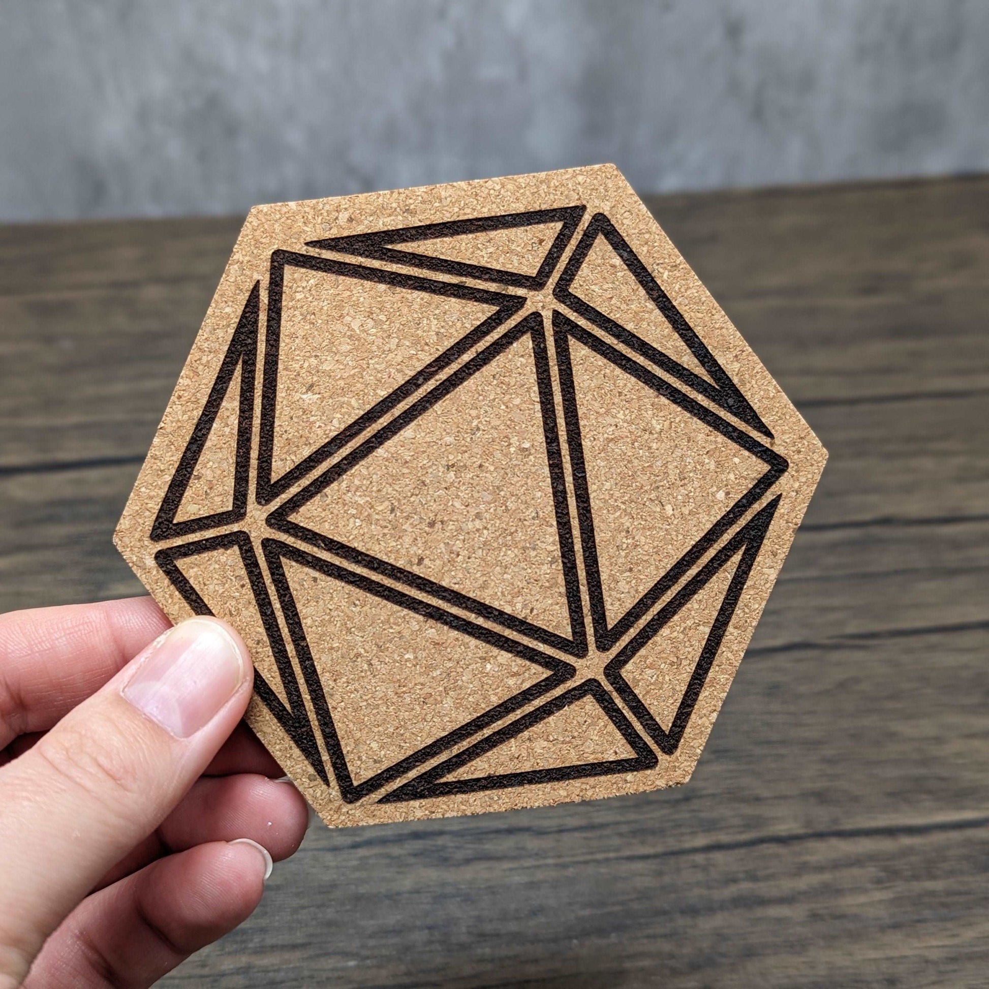 D20 Cork Coasters (set of 4) by Hexwood Forge