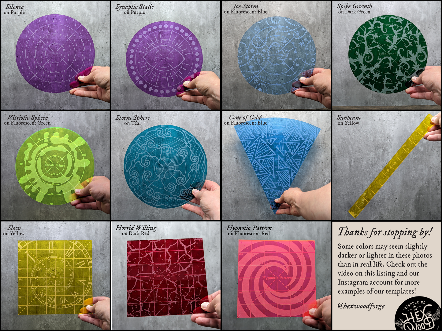 Area of Effect Spell Templates | Dungeons & Dragons