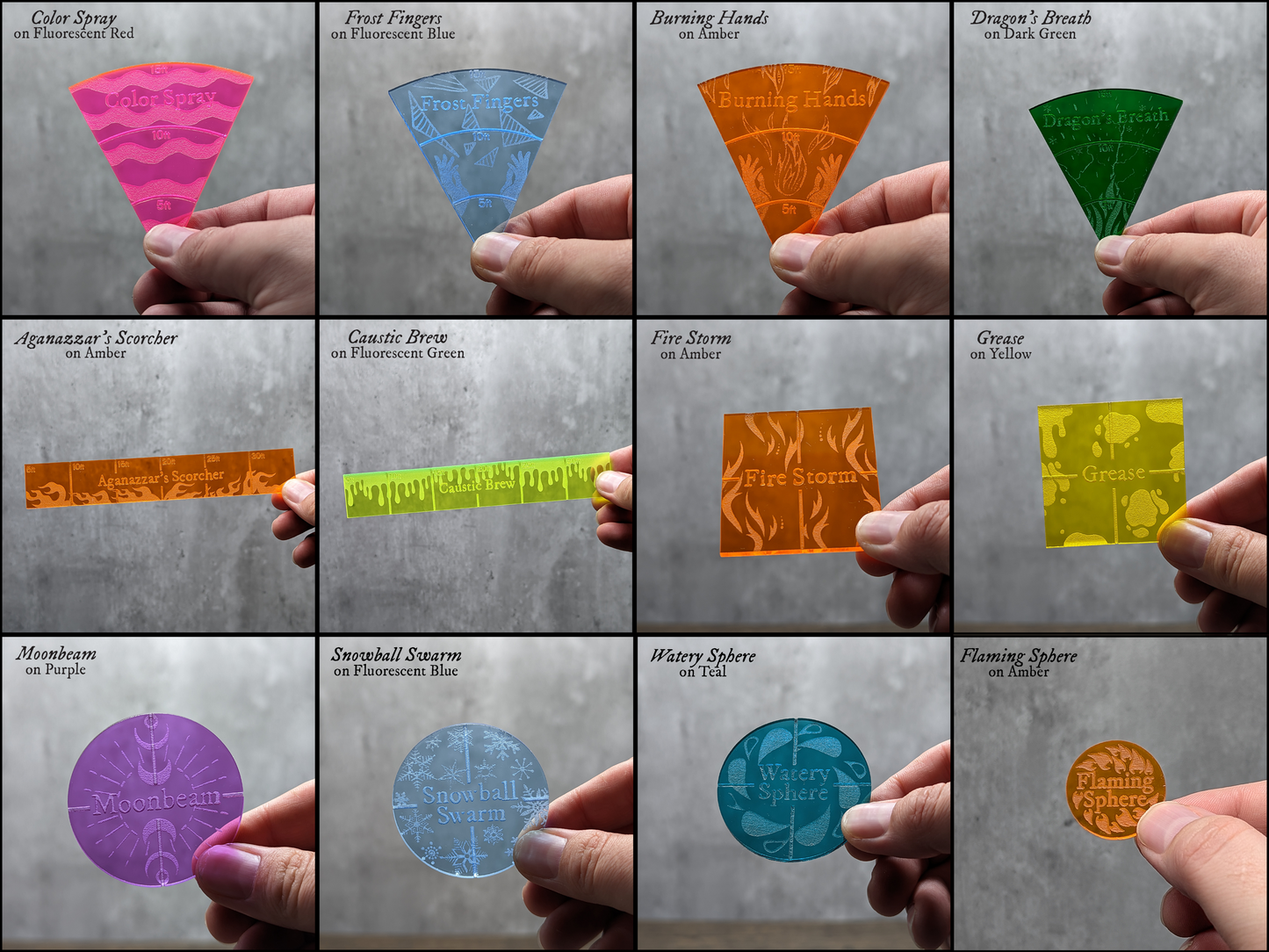 Area of Effect Spell Templates | Dungeons & Dragons