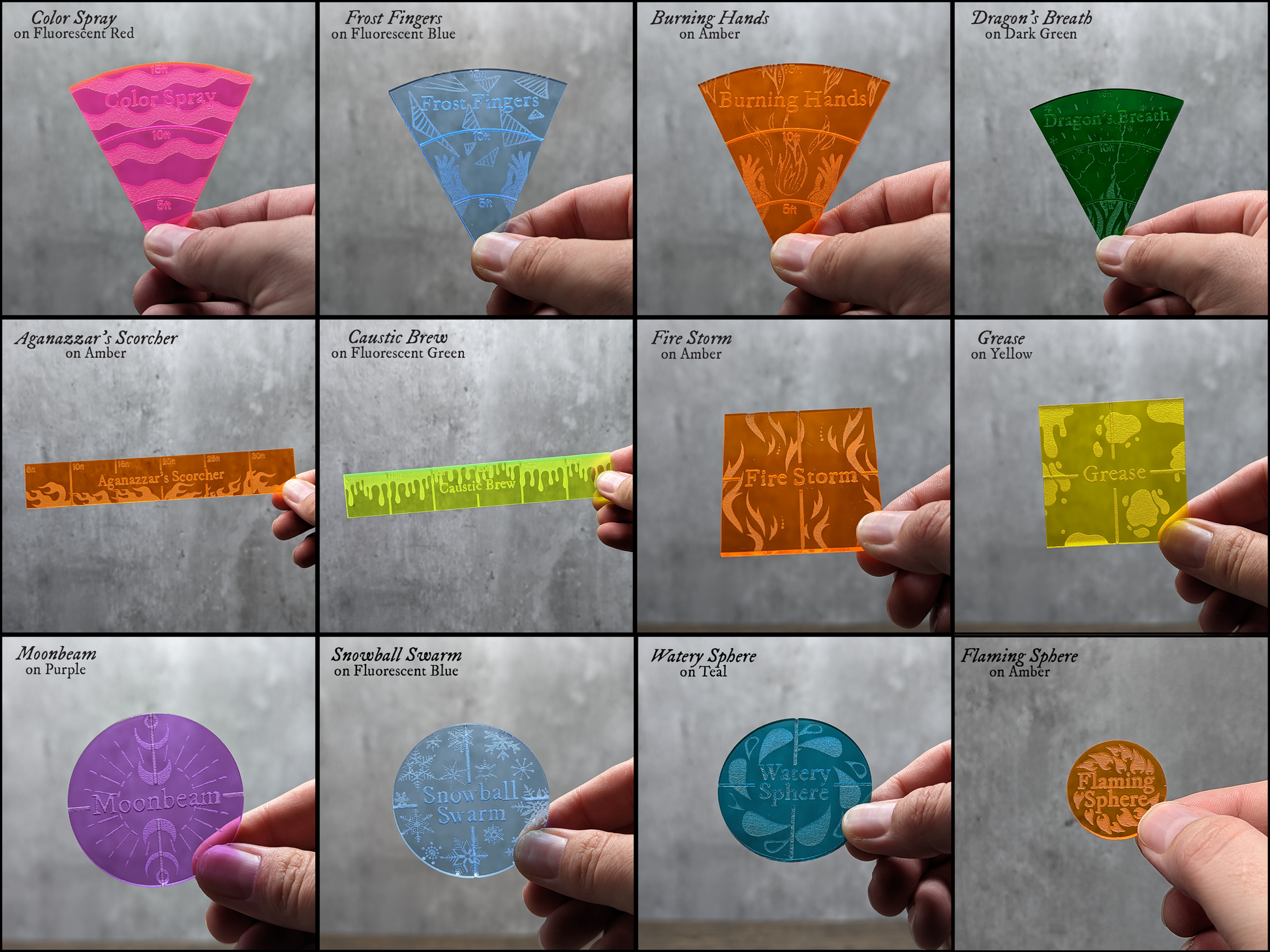 Area of Effect Spell Templates | Dungeons & Dragons