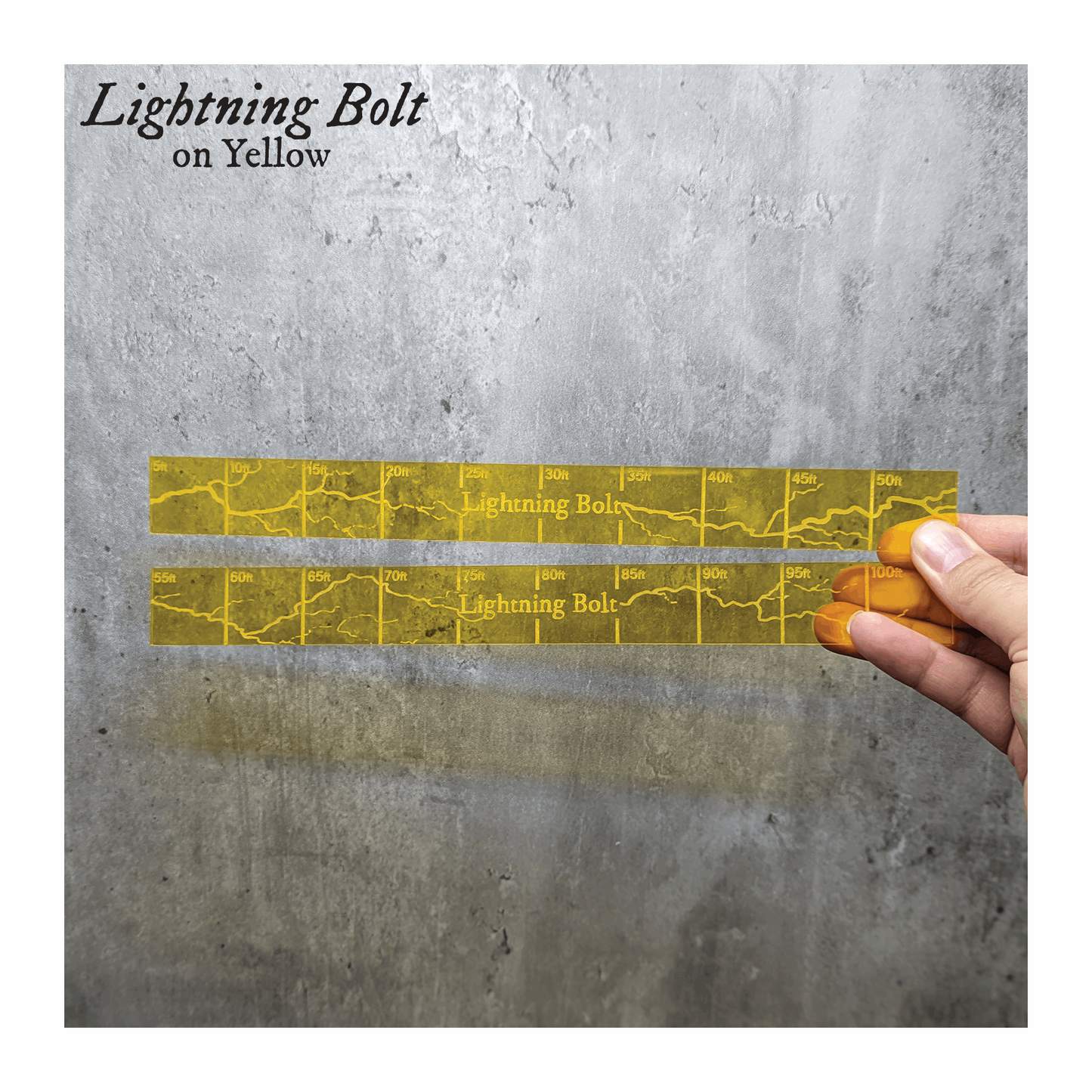 Lightning Bolt set of 2 Area of Effect Spell Template | Compatible with Dungeons & Dragons 5e 