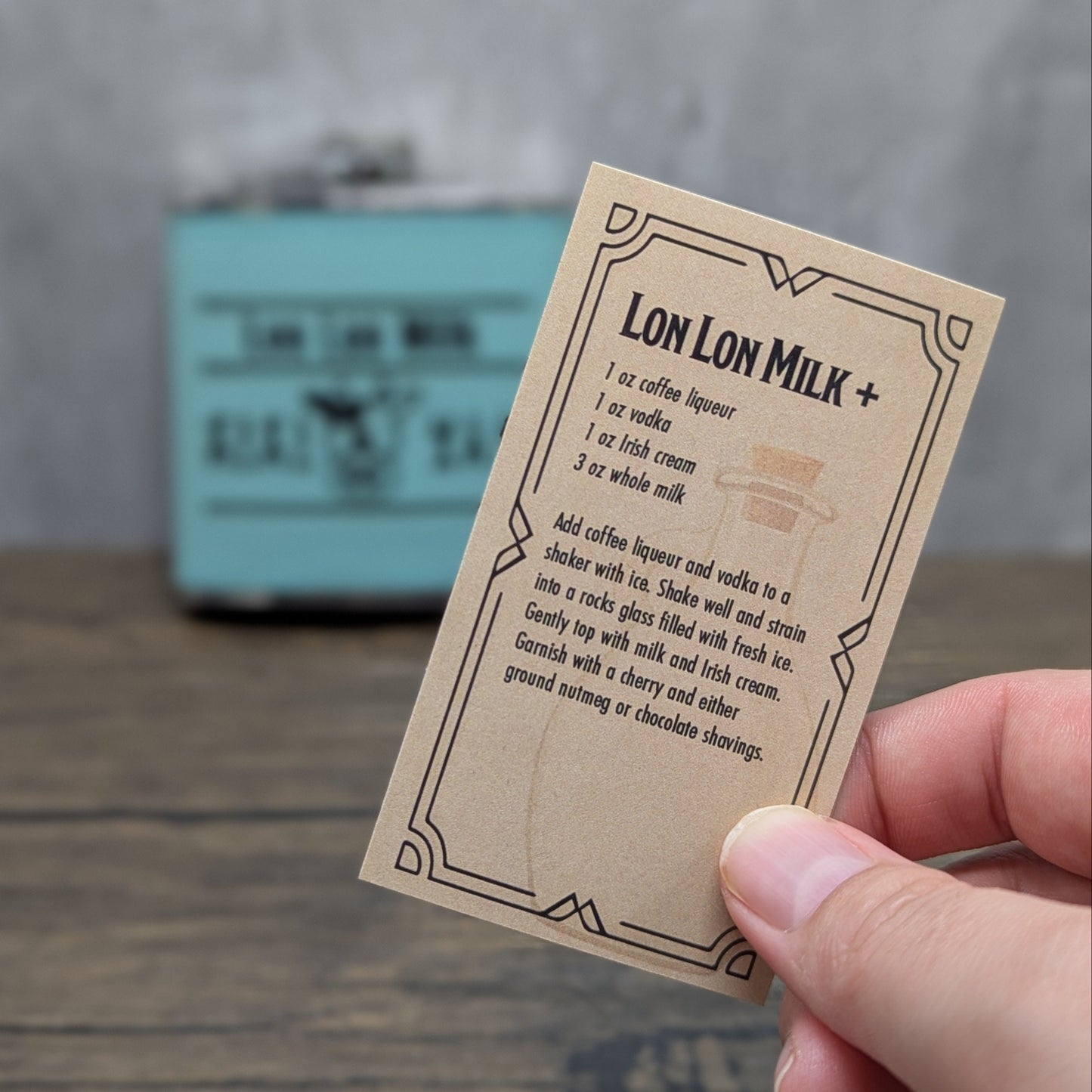 Lon Lon Milk leatherette 6oz flask by Hexwood Forge