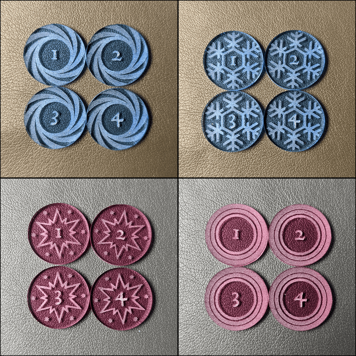 Ice and Glitter Battle Tokens / Combat Markers (72 piece set) | Tabletop RPG Accessories