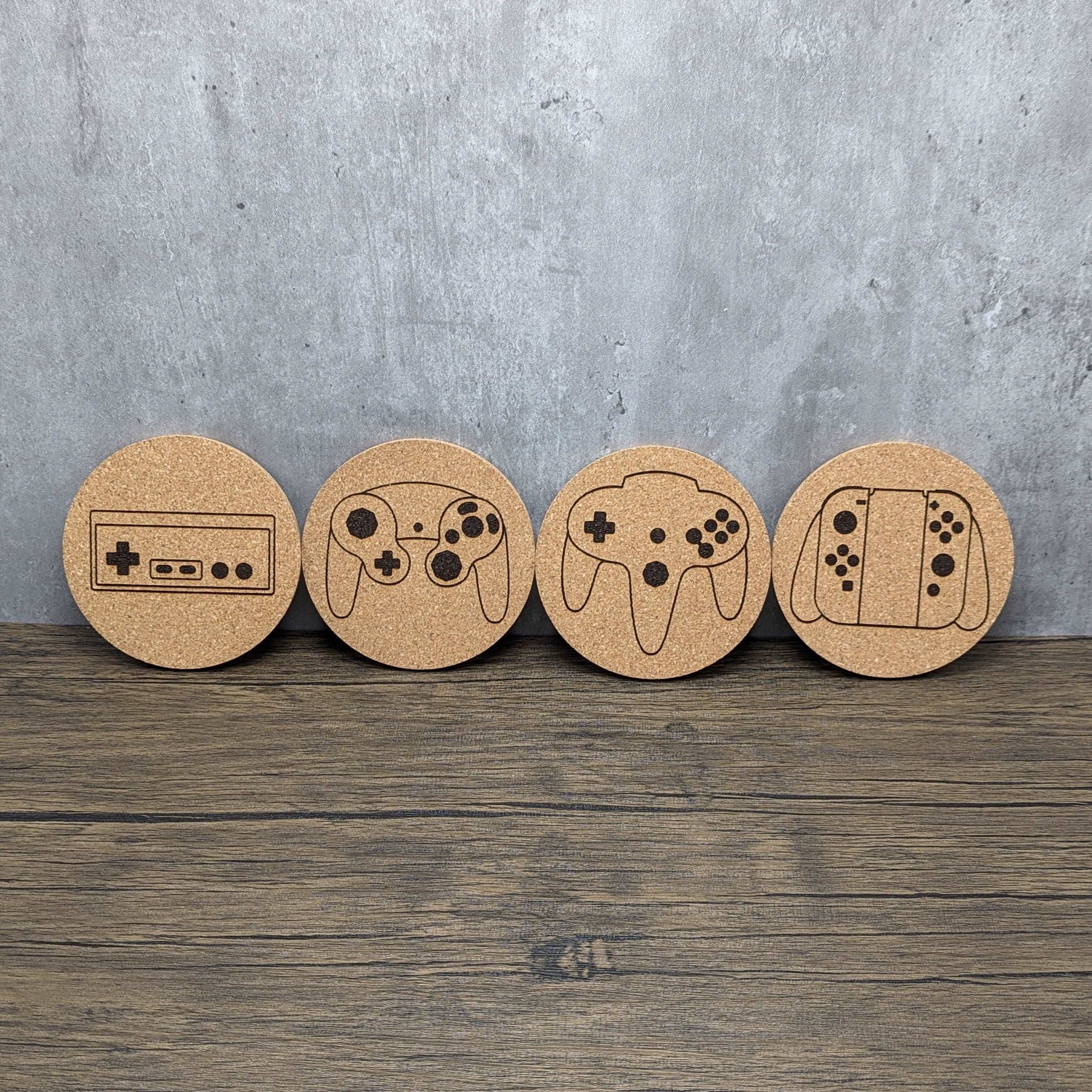 Nintendo Controllers Cork Coasters (set of 4) - Hexwood Forge