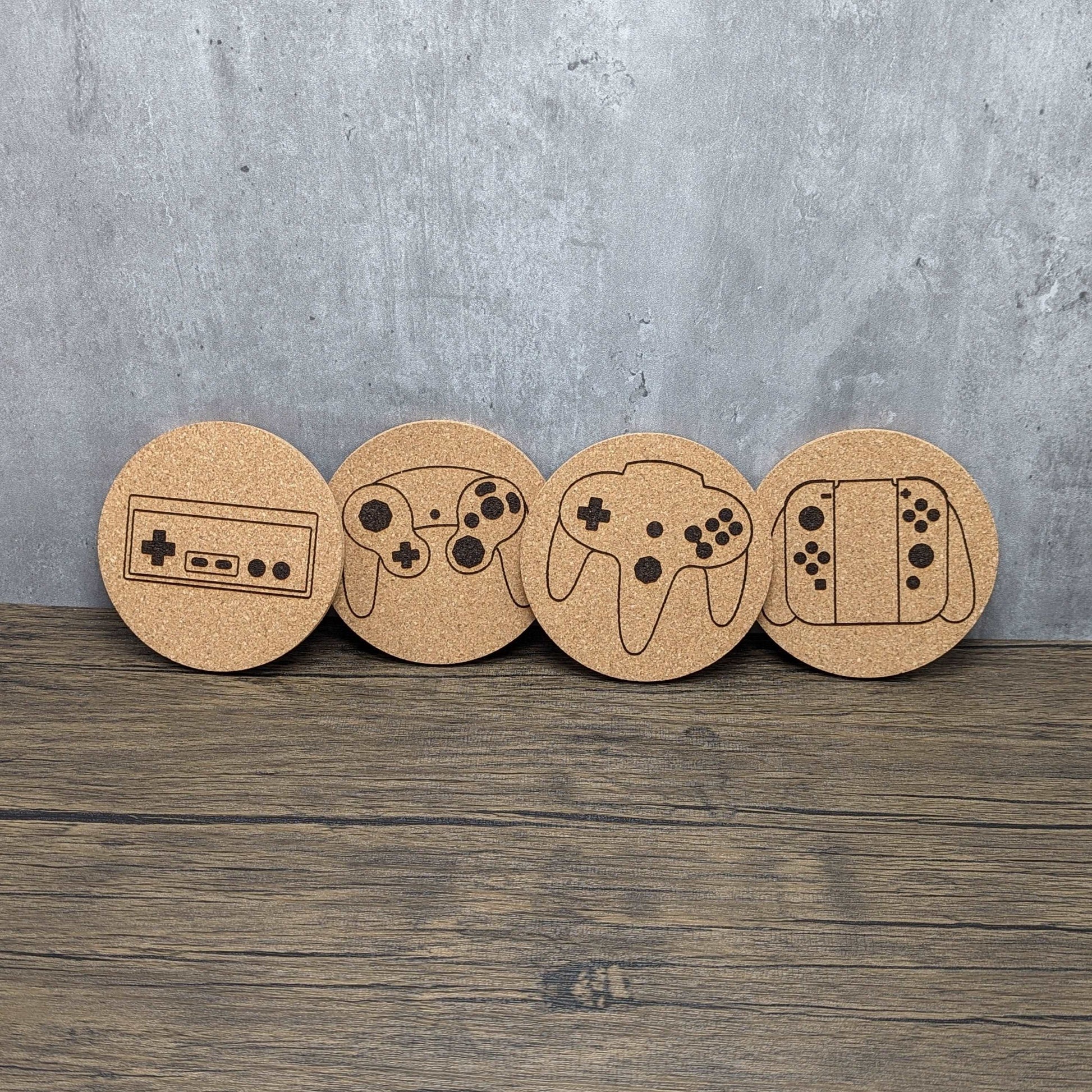 Nintendo Controllers Cork Coasters (set of 4) - Hexwood Forge