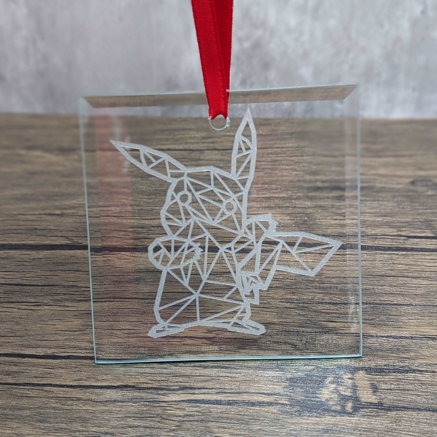 Geometric Pikachu Glass Ornament | Nerdy Christmas Ornaments