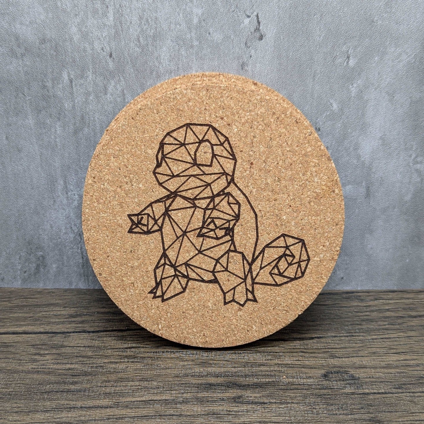 Squirtle Geometric Pokémon Cork Coasters (set of 4) | Nerdy Coasters