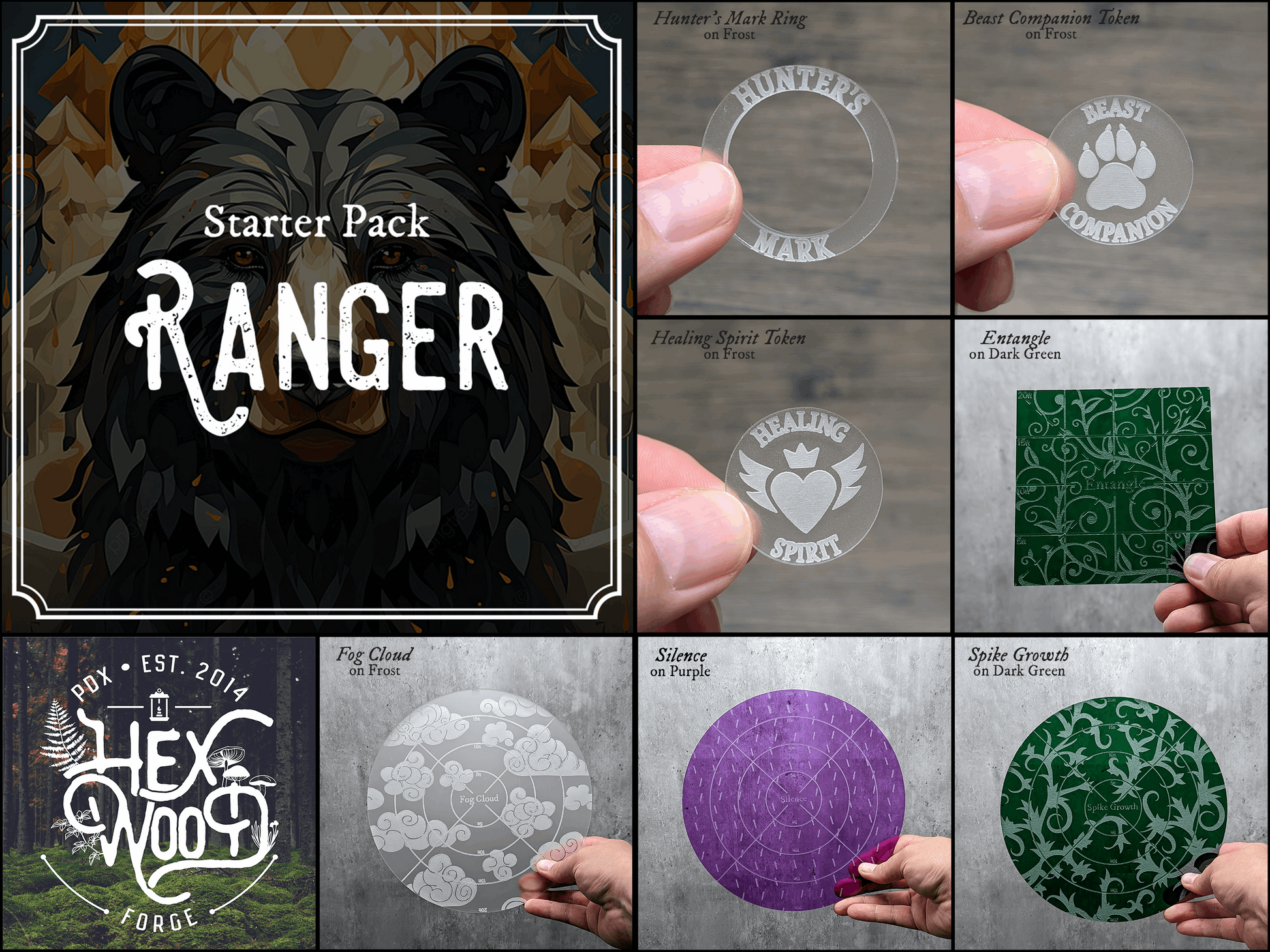 Ranger Spell Template Starter Pack - Hexwood Forge