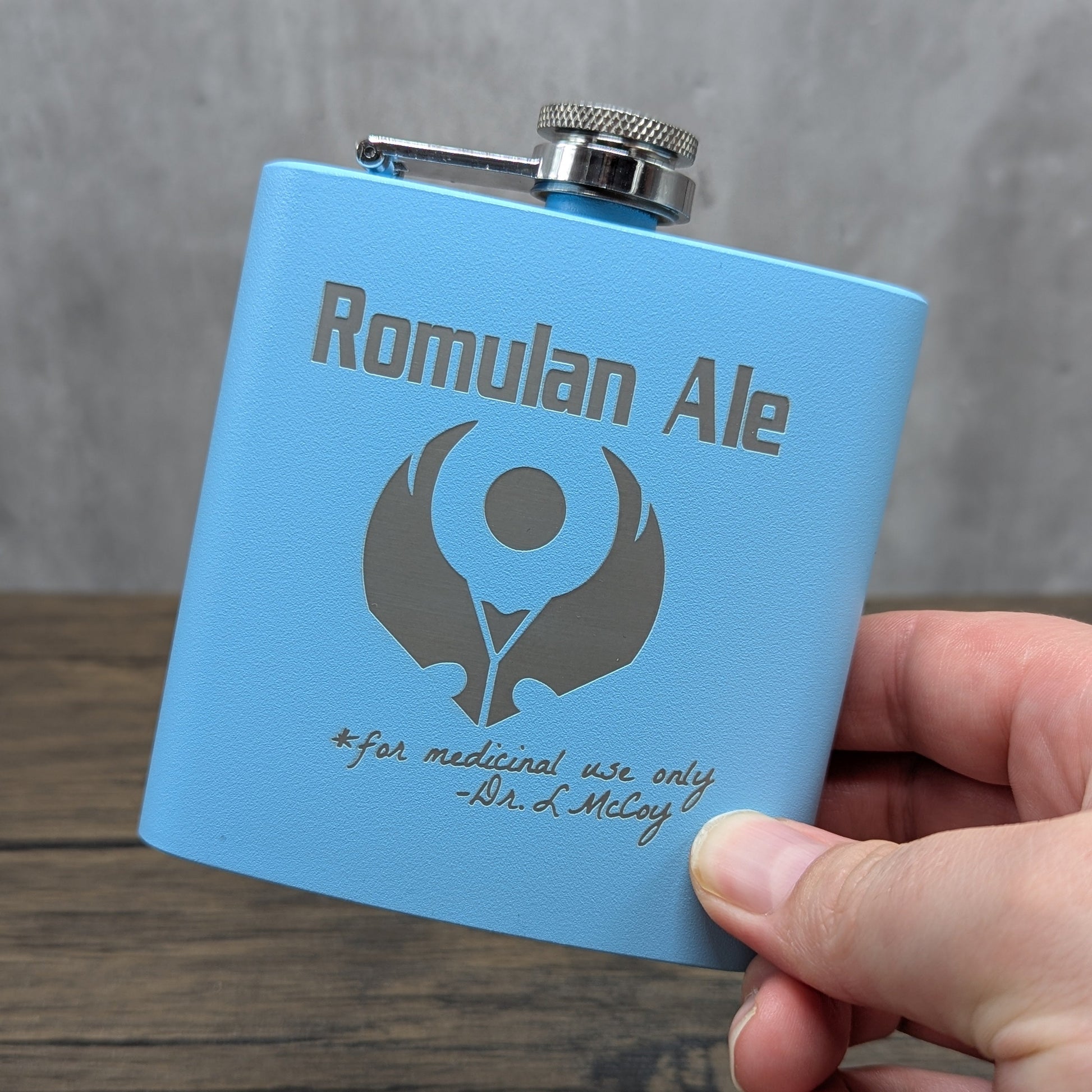 Romulan Ale 6oz hip flask by Hexwood Forge