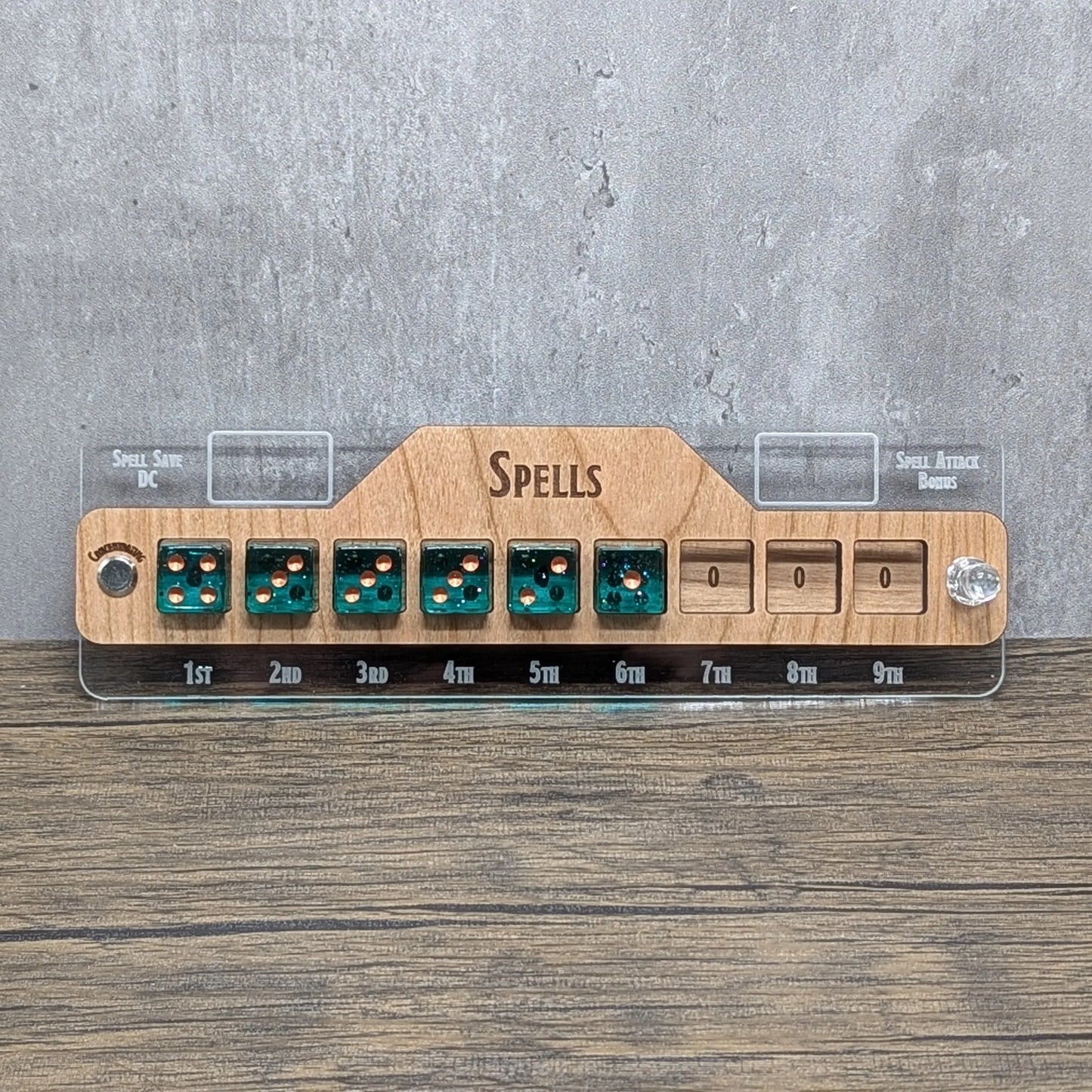 Spell Tracker in Cherry for 5th edition Dungeons & Dragons