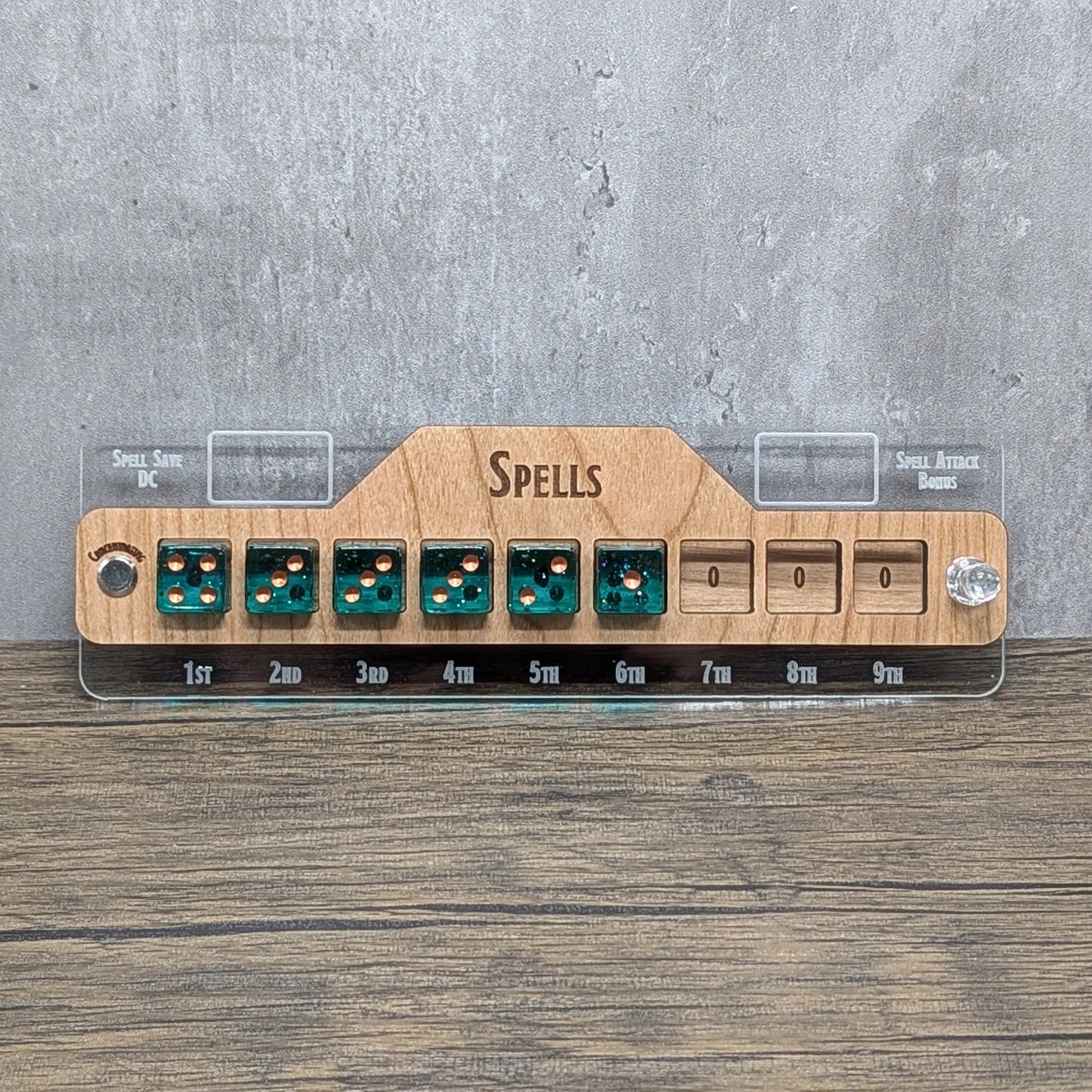 Spell Tracker in Cherry for 5th edition Dungeons & Dragons