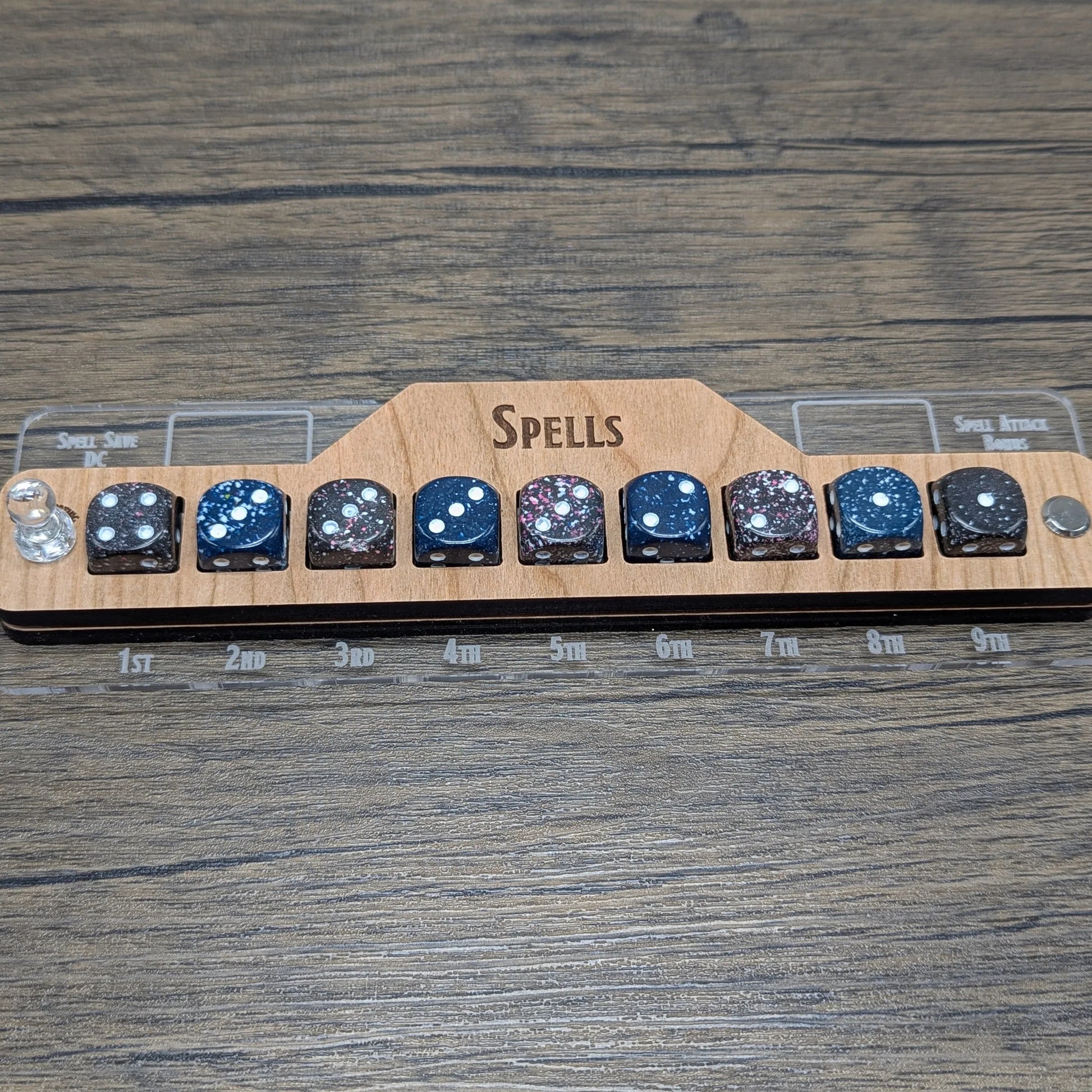 Spell Tracker in Cherry for 5th edition Dungeons & Dragons