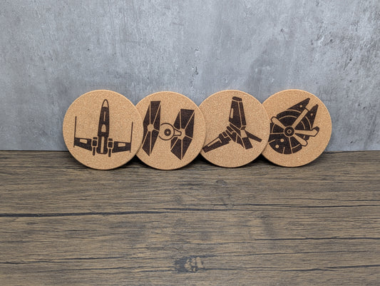 Star Wars cork coaster set of four by Hexwood Forge