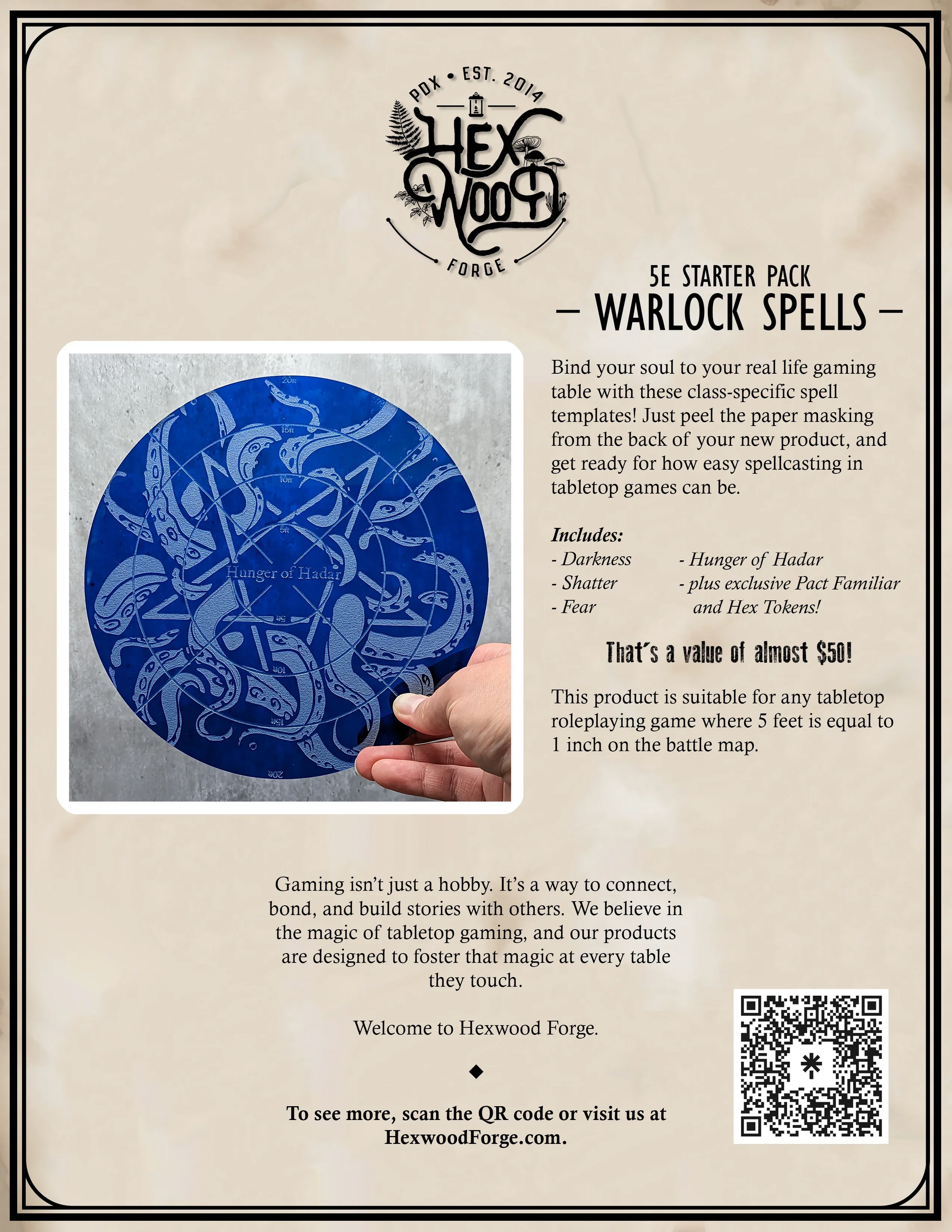 Warlock Spell Template Class Pack Product Photo by Hexwood Forge
