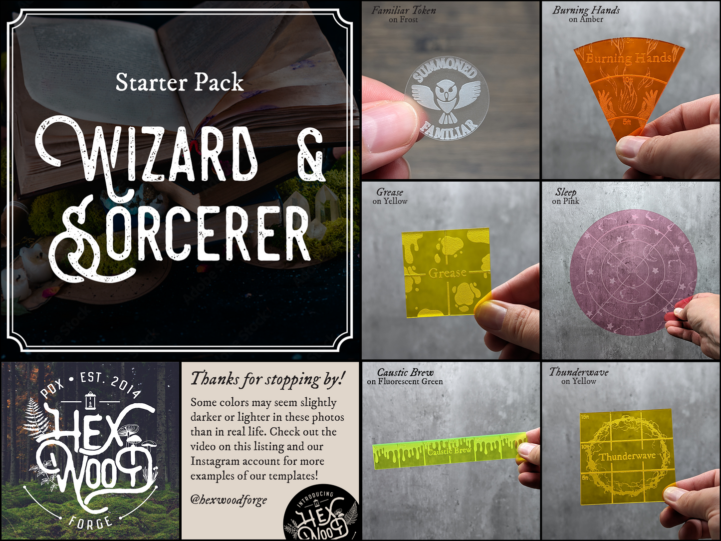 Wizard/Sorcerer Spell Template Starter Pack - Hexwood Forge