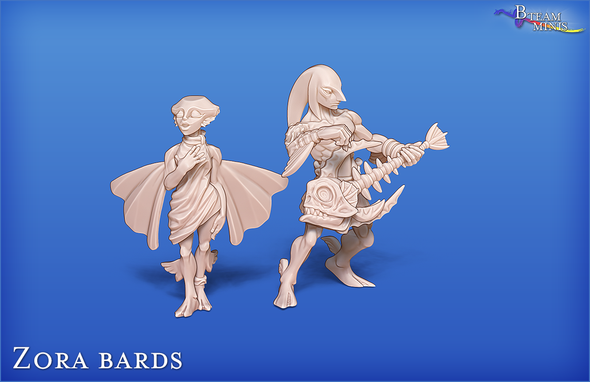 Zora bard, Zora (multiple sets) - Legend of Zelda | RPG Zelda Tabletop Miniature