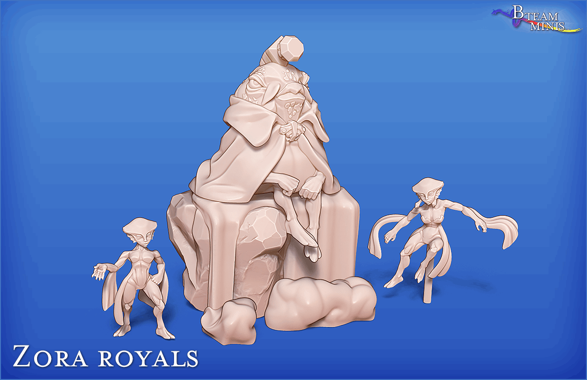 Zora royals, Zora (multiple sets) - Legend of Zelda | RPG Zelda Tabletop Miniature