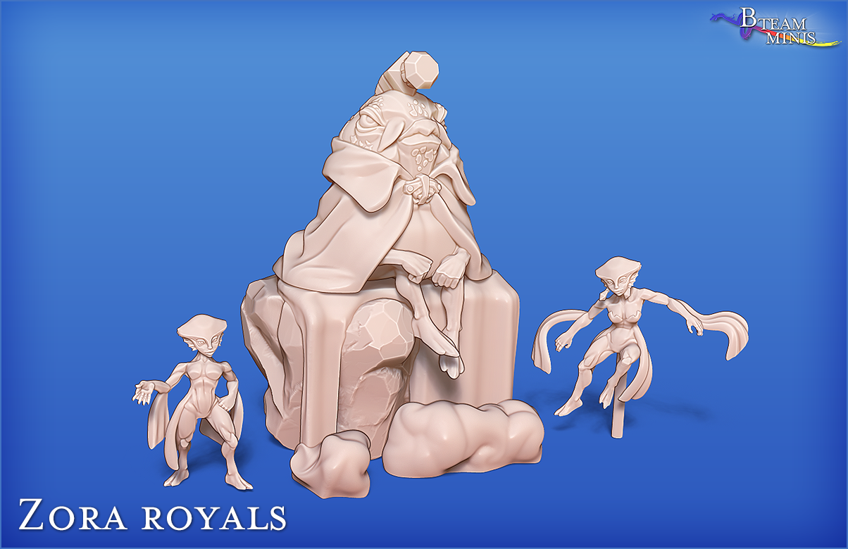 Zora royals, Zora (multiple sets) - Legend of Zelda | RPG Zelda Tabletop Miniature